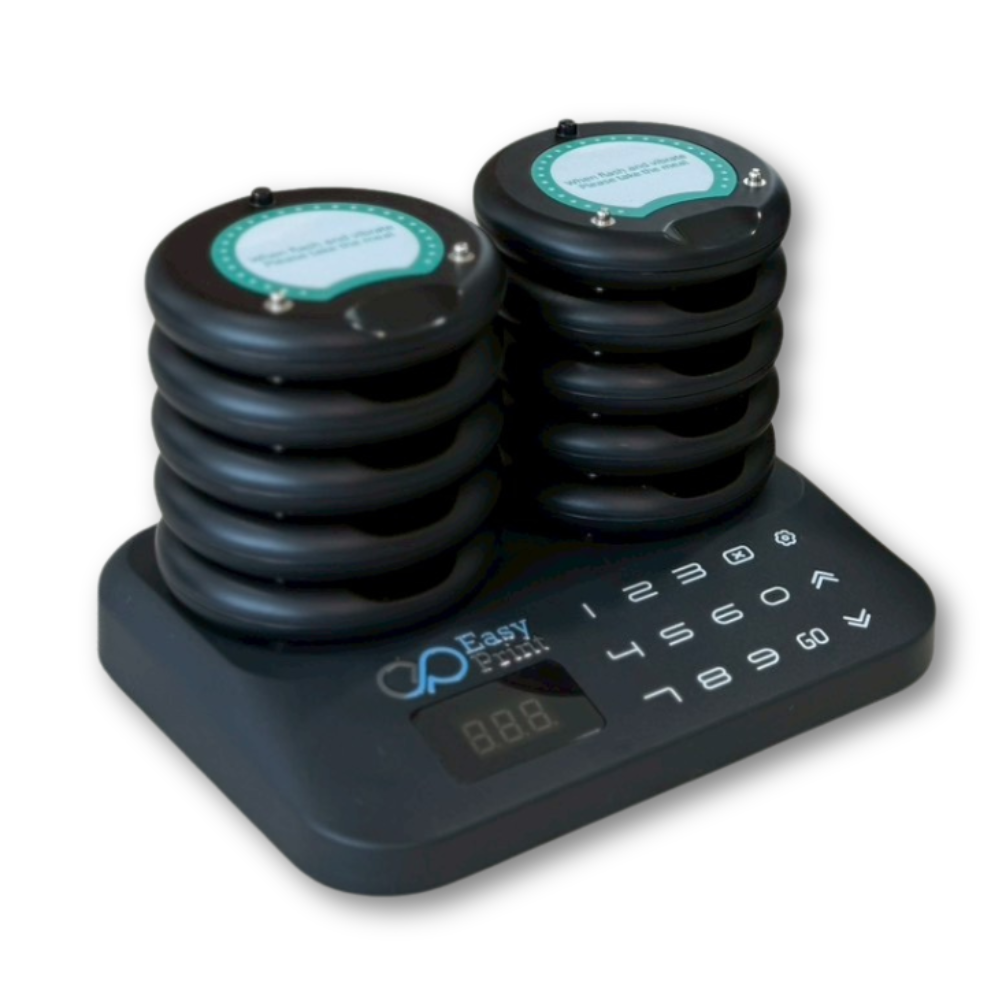 เครื่องเรียกคิวไร้สาย EASYPRINT QS-200 จำนวน 10 เพจเจอร์ สีดำ